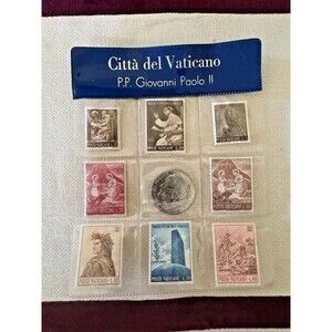 Citta del Vaticano Souvenir Stamp Collection Featuring Pope John Paul II Coin